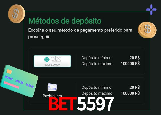 O cassino BET5597 oferece uma grande variedade de métodos de pagamento